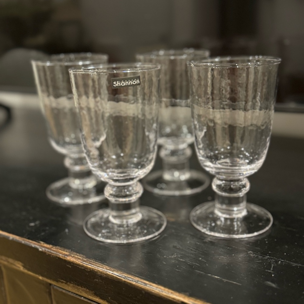 Rare set off 4 Shannon Crystal Stemless  goblets